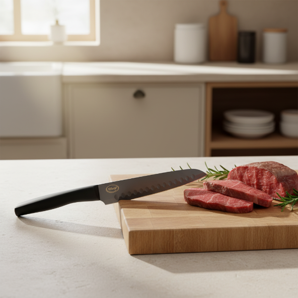 Cuchillo SANTOKU 18CM NERO ILKO - Be-eme Tienda Online