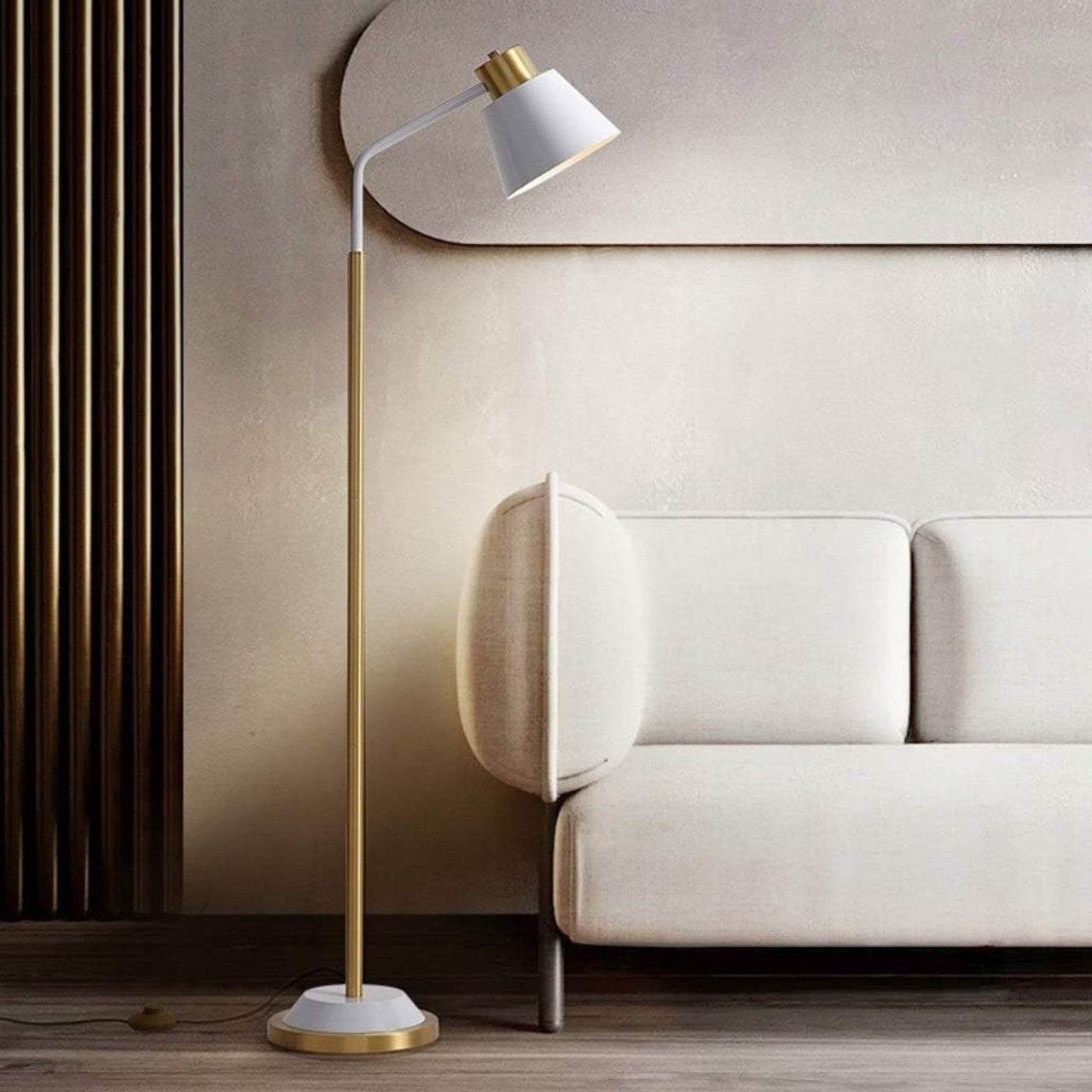 Lámpara De Pie Blanca/Dorada 45x26x150 cm - Be-eme Tienda Online