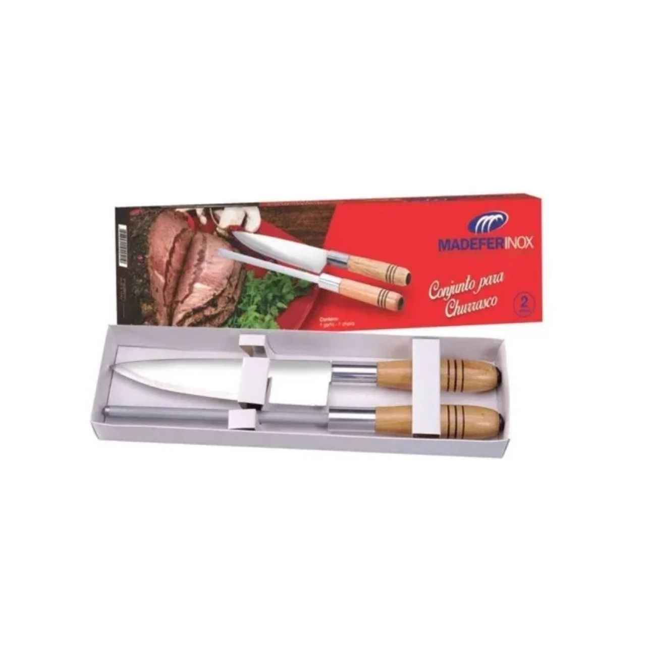 Set Asador cuchillo y Chaira Mango Madera - Be-eme Tienda Online