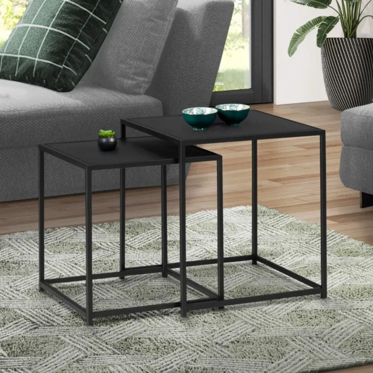 Mesa Nido X2 Metal Negro - Be-eme Tienda Online