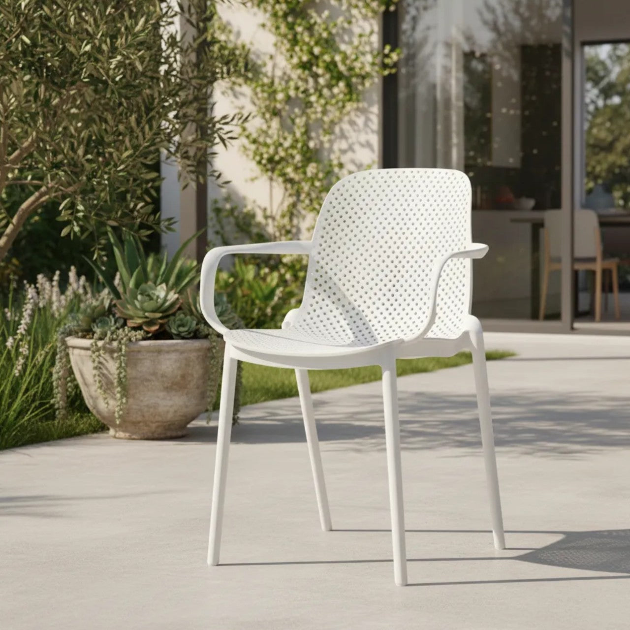 Silla Berlin C/Posabrazos Blanco 40x57x81 cm - Be-eme Tienda Online