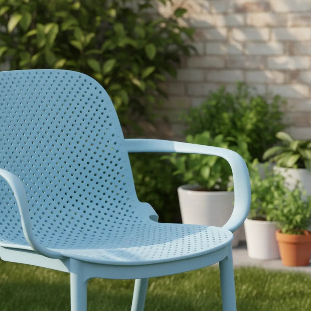 Silla Berlin C/Posabrazos Celeste 40x57x81 cm - Be-eme Tienda Online