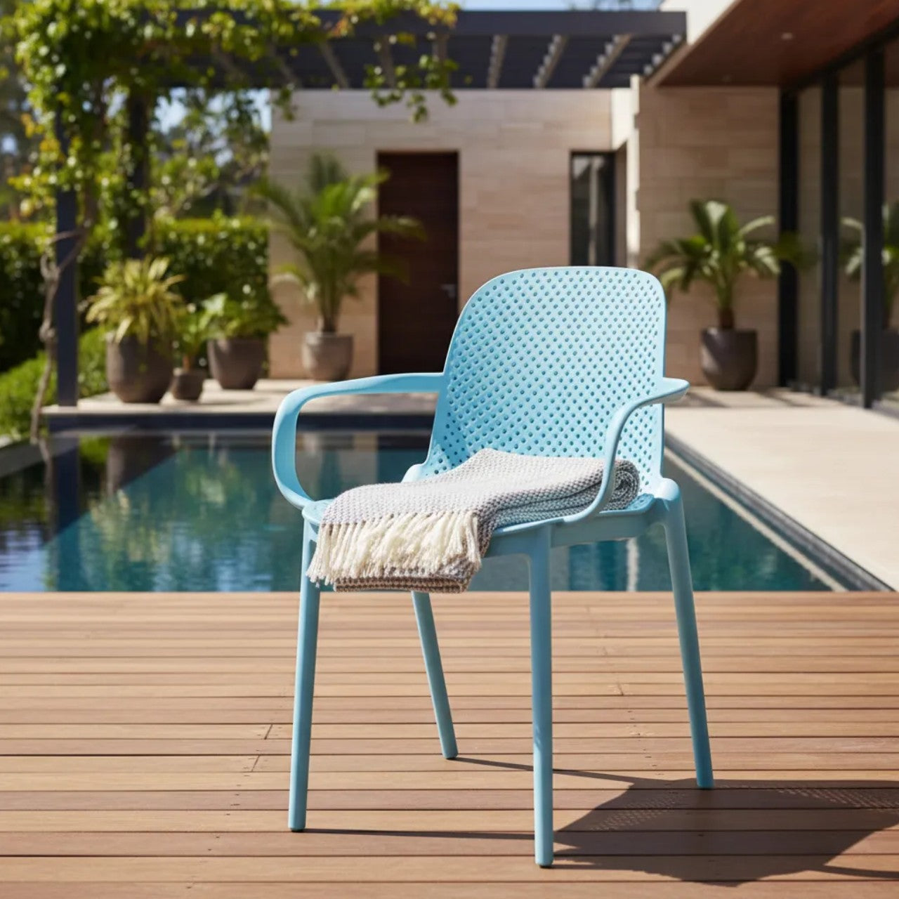 Silla Berlin C/Posabrazos Celeste 40x57x81 cm - Be-eme Tienda Online