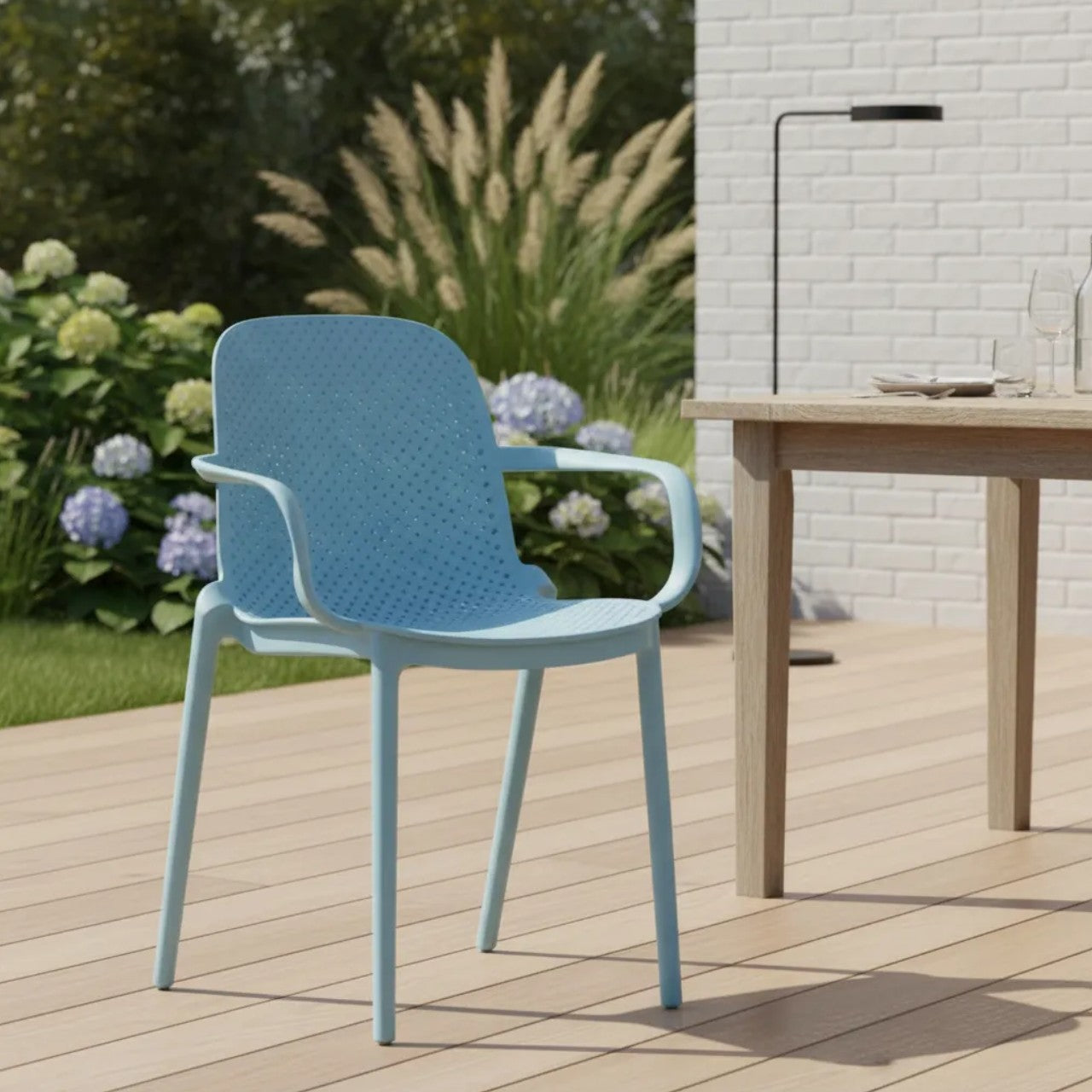 Silla Berlin C/Posabrazos Celeste 40x57x81 cm - Be-eme Tienda Online